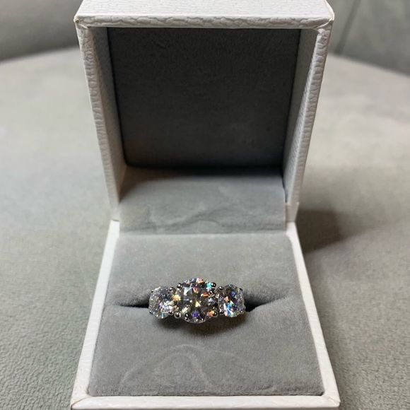 3pcs stone bridal engagement wedding ring - Picture 4 of 16